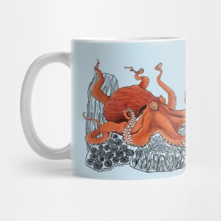 Red Giant Octopus Doodle Mug